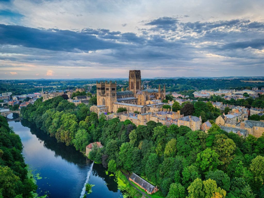 Aerial view over Durham